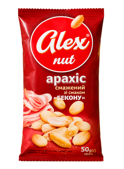 ALEX NUT арахіс смажений зі смаком бекону 50г