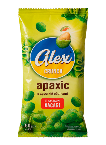 ALEX CRUNCH арахіс в хрусткій оболонці зі смаком васабі 50г