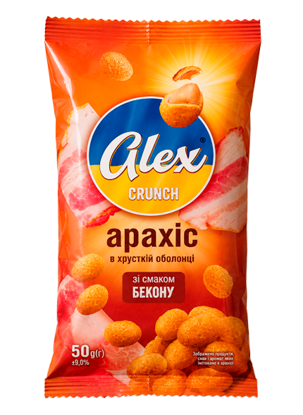 ALEX CRUNCH арахіс в хрусткій оболонці зі смаком бекону 50г