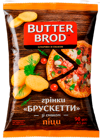 BUTTERBROD грінки Брускети зі смаком піци 90г