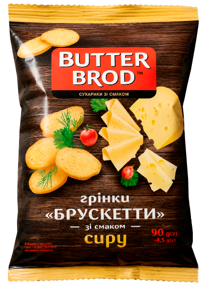 BUTTERBROD грінки Брускети зі смаком сиру 90г