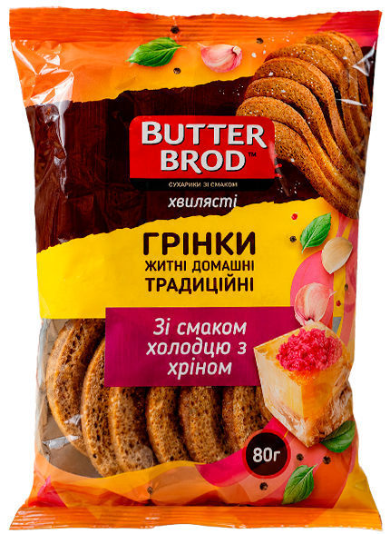 BUTTERBROD грінки хвилясті холодець з хроном 80г