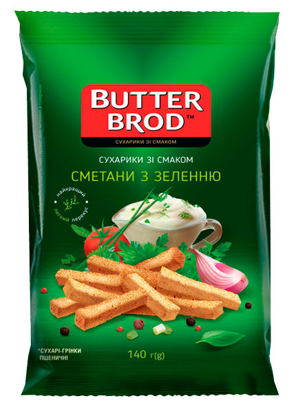 BUTTERBROD зі смаком сметани з зеленню 140г