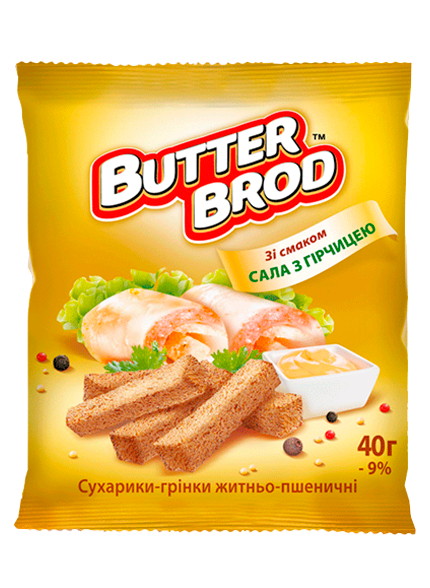 BUTTERBROD житні зі смаком Сала з гірчицею