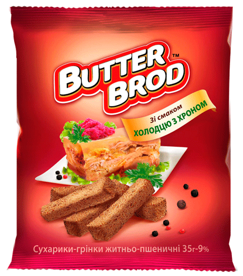 BUTTERBROD житні зі смаком Холодцю з хроном 35г