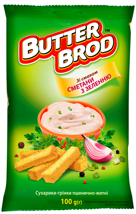 BUTTERBROD зі смаком Сметани з зеленню 100г