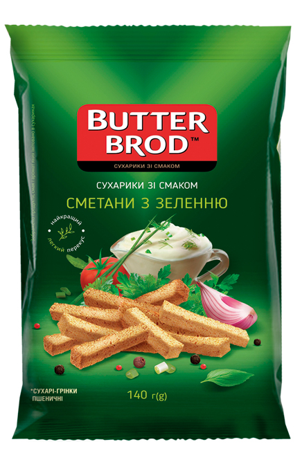 BUTTERBROD зі смаком Сметани з зеленню 140г